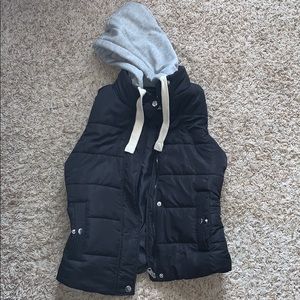 Black hooded vest